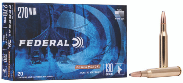 Federal 270A Power-Shok 270 Win 130 gr Jacketed Soft Point (JSP) 20 PER BOX
